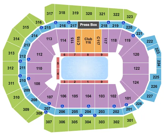 seating chart for Wells Fargo Arena - IA - Disney On Ice 2 - eventticketscenter.com