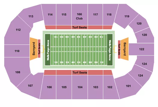 seating chart for Wells Fargo Arena - IA - Football 2 - eventticketscenter.com