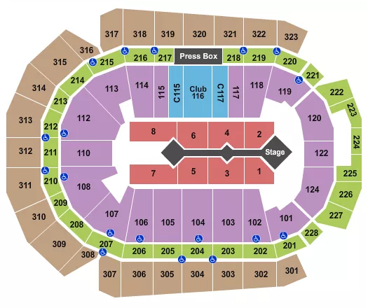 seating chart for Wells Fargo Arena - IA - For King and Country - eventticketscenter.com