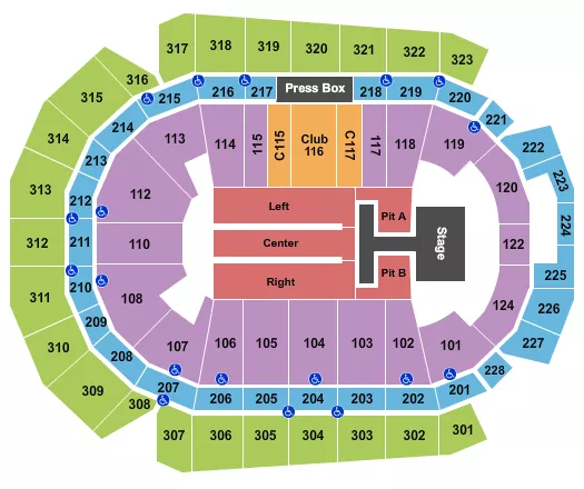 seating chart for Wells Fargo Arena - IA - Luke Bryan 2024 - eventticketscenter.com