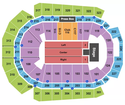 seating chart for Wells Fargo Arena - IA - Matt Rife - eventticketscenter.com