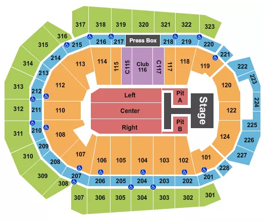 seating chart for Wells Fargo Arena - IA - Old Dominion - eventticketscenter.com