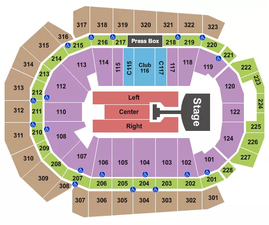 seating chart for Wells Fargo Arena - IA - Pink 2024 - eventticketscenter.com