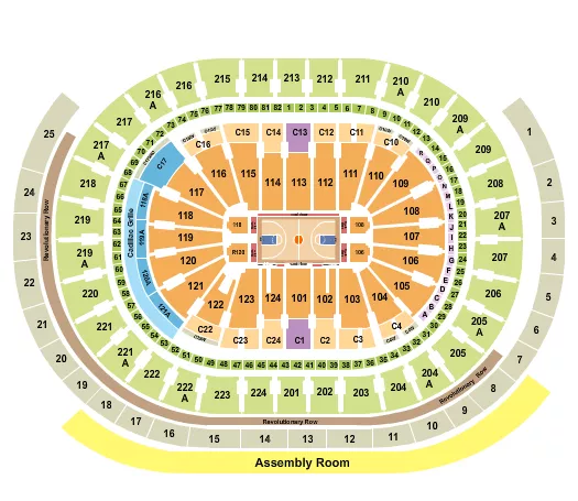 seating chart for Wells Fargo Center - PA - Basketball Rows - eventticketscenter.com