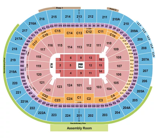 seating chart for Wells Fargo Center - PA - Center Stage 4 - eventticketscenter.com