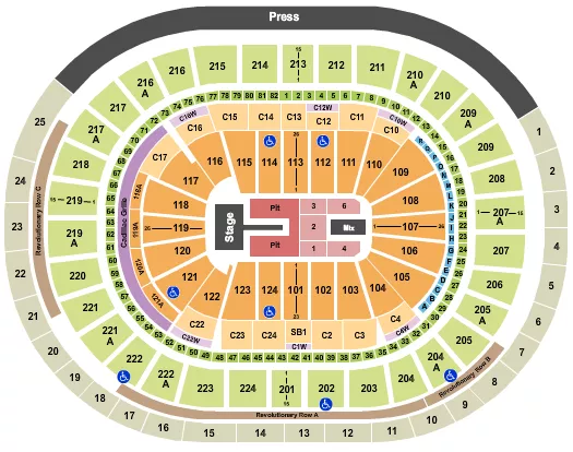 seating chart for Wells Fargo Center - PA - Cigarettes After Sex - eventticketscenter.com