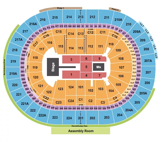 seating chart for Xfinity Mobile Arena - Druski - eventticketscenter.com