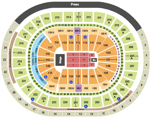 seating chart for Wells Fargo Center - PA - End Stage 5 - eventticketscenter.com