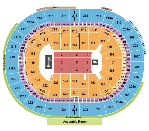 seating chart for Xfinity Mobile Arena - End Stage 5 - eventticketscenter.com