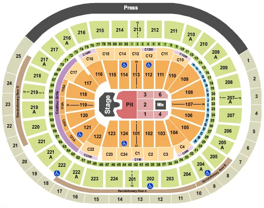 seating chart for Wells Fargo Center - PA - Ghost - eventticketscenter.com