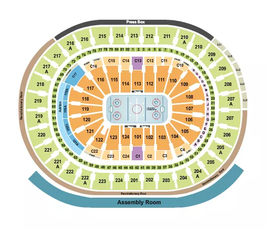 Hockey Rows Seating Map