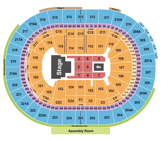 seating chart for Xfinity Mobile Arena - I-dle - eventticketscenter.com