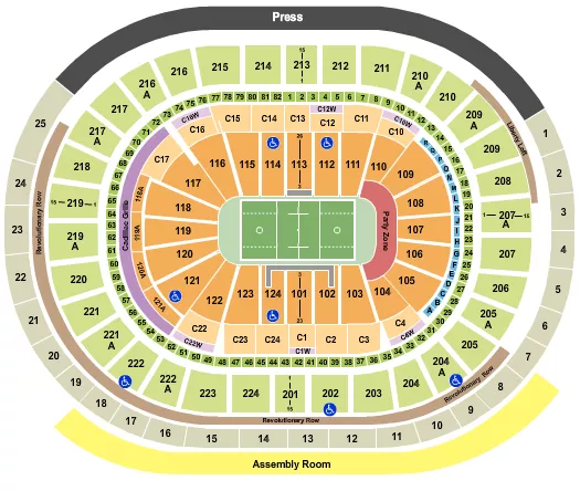 seating chart for Wells Fargo Center - PA - Lacrosse 2 - eventticketscenter.com