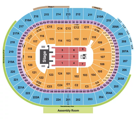 seating chart for Xfinity Mobile Arena - Mana - eventticketscenter.com