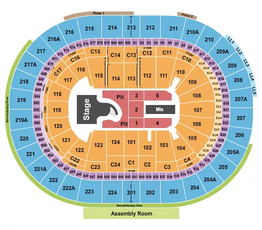 seating chart for Xfinity Mobile Arena - Megan Moroney - eventticketscenter.com