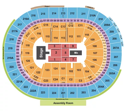 seating chart for Xfinity Mobile Arena - Reggae Fest - eventticketscenter.com