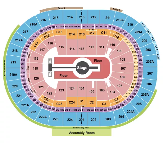 seating chart for Wells Fargo Center - PA - Rod Wave - eventticketscenter.com