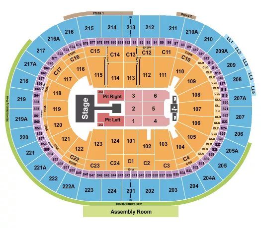 seating chart for Xfinity Mobile Arena - Sombr - eventticketscenter.com