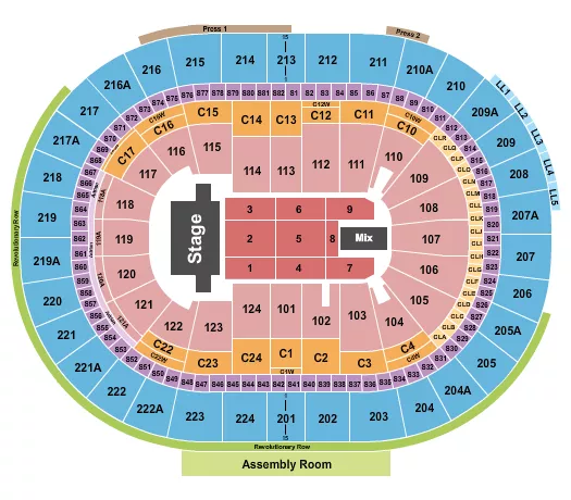 seating chart for Wells Fargo Center - PA - TSO - eventticketscenter.com