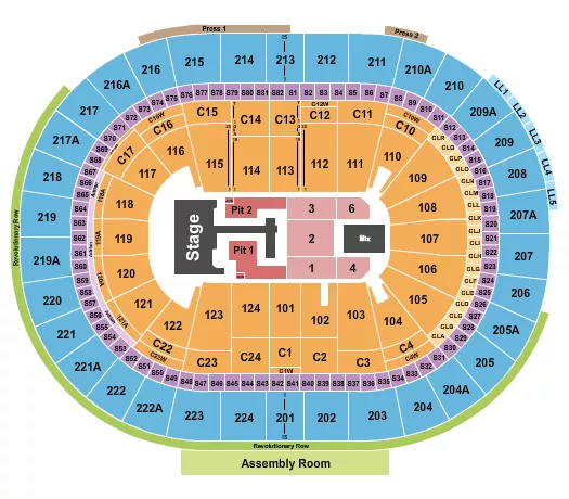 seating chart for Xfinity Mobile Arena - Teddy Swims - eventticketscenter.com