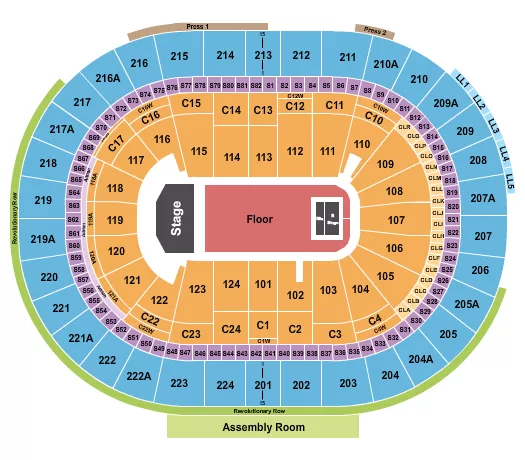 seating chart for Wells Fargo Center - PA - Tyler The Creator - eventticketscenter.com