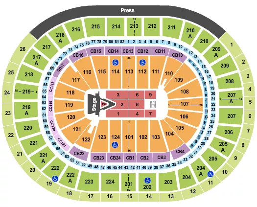 seating chart for Wells Fargo Center - PA - Aerosmith - eventticketscenter.com