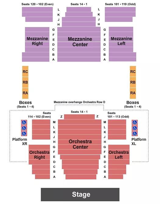 seating chart for Wells Theatre - End Stage - eventticketscenter.com