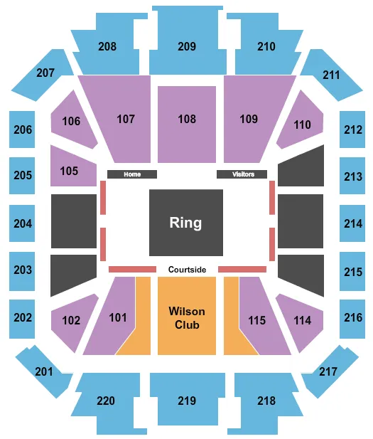 seating chart for Welsh Ryan Arena - Wrestling - eventticketscenter.com