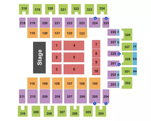 seating chart for Wesbanco Arena - Godsmack - eventticketscenter.com