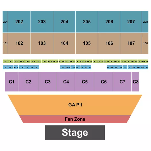 seating chart for Western Idaho Expo & Fair - Endstage 2 - eventticketscenter.com