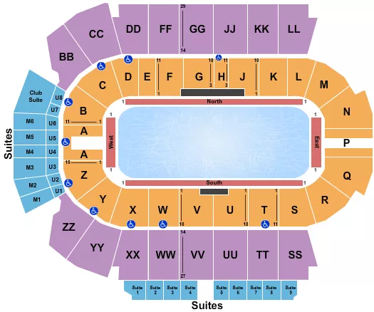 seating chart for Peavey Mart Centrium - Stars On Ice - eventticketscenter.com