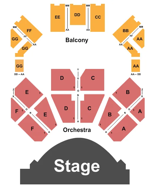 seating chart for Westover Church - NC - End Stage - eventticketscenter.com