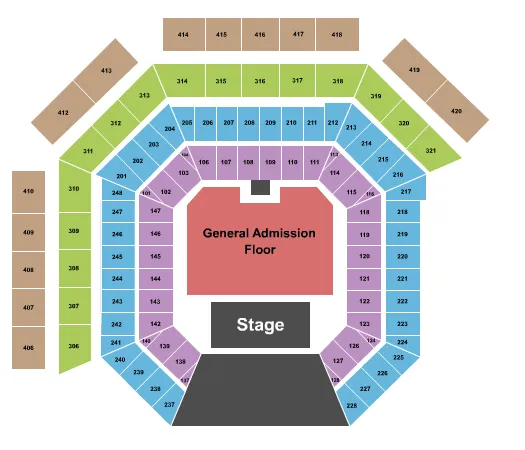 seating chart for Westville Music Bowl - GA Floor 3 - eventticketscenter.com