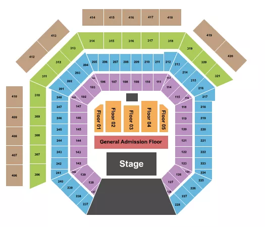 seating chart for Westville Music Bowl - GA & Reserved Floor 3 - eventticketscenter.com