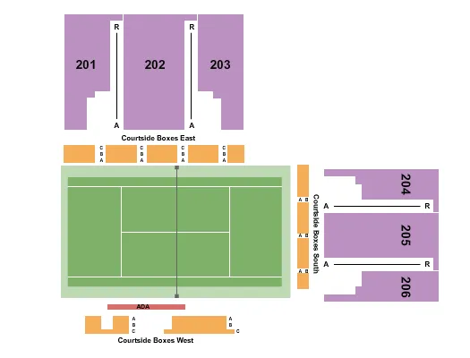 seating chart for Westwood Country Club - Tennis - eventticketscenter.com