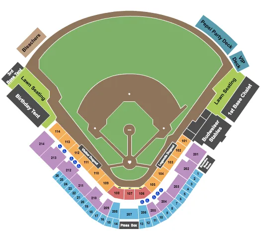 seating chart for Wild Health Field - Baseball - eventticketscenter.com