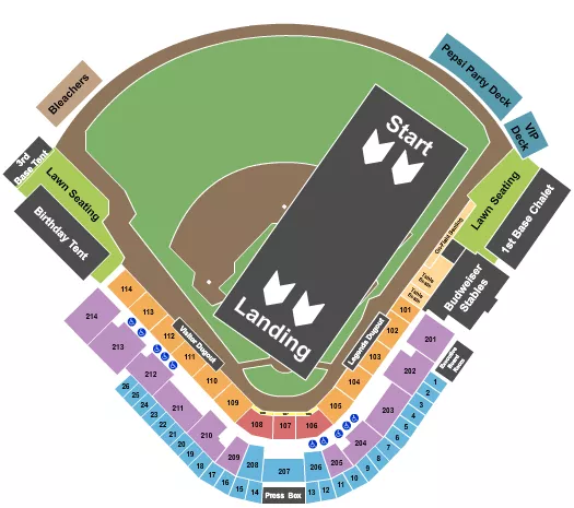 seating chart for Legends Field - KY - Nitro Circus - eventticketscenter.com
