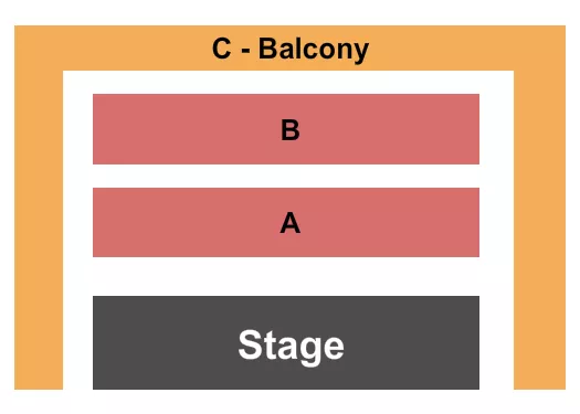 Candlelight Seating Chart at White Eagle Hall. The chart shows the main floor/stage with seating options surrounding it, which are color coded