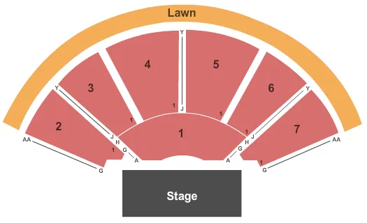 seating chart for White Oak Amphitheatre At Greensboro Complex - End Stage - eventticketscenter.com