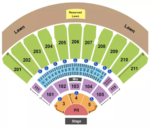 seating chart for White River Amphitheatre - Endstage Pit - eventticketscenter.com