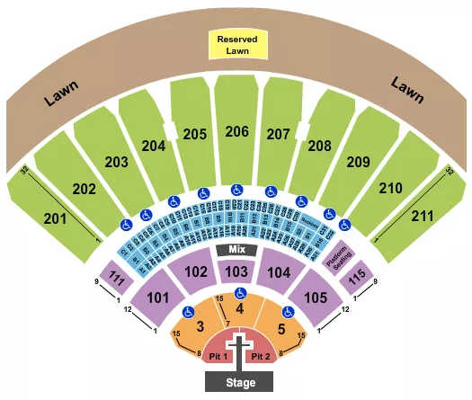 seating chart for White River Amphitheatre - Needtobreathe - eventticketscenter.com