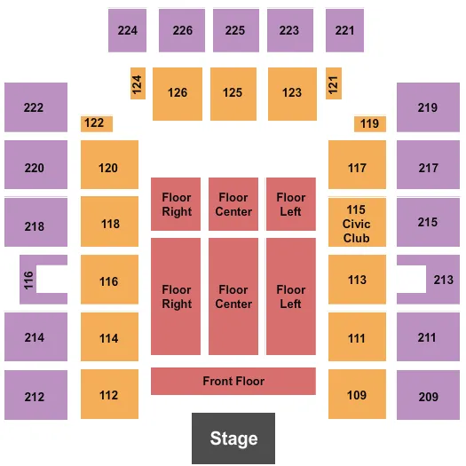 seating chart for Wicomico Civic Center - Endstage 3 - eventticketscenter.com