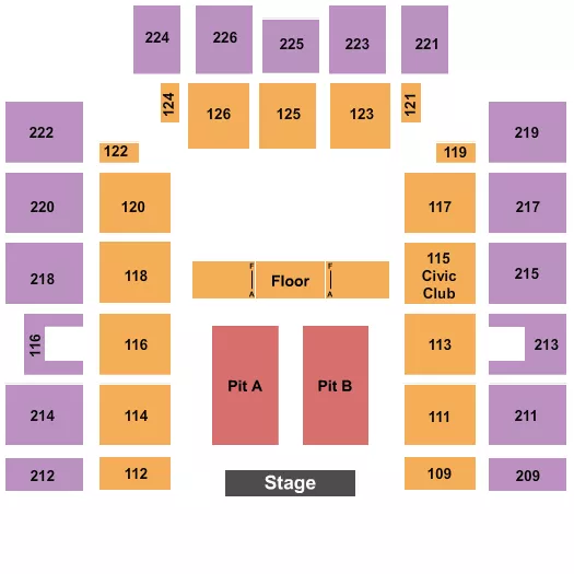 seating chart for Wicomico Civic Center - Endstage Pit A&B - eventticketscenter.com