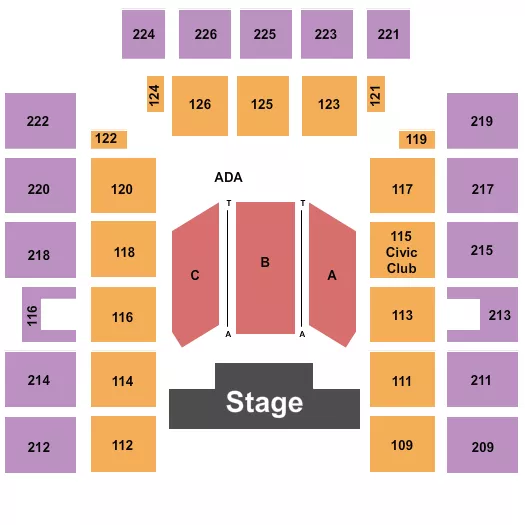 seating chart for Wicomico Civic Center - Floor A-C - eventticketscenter.com