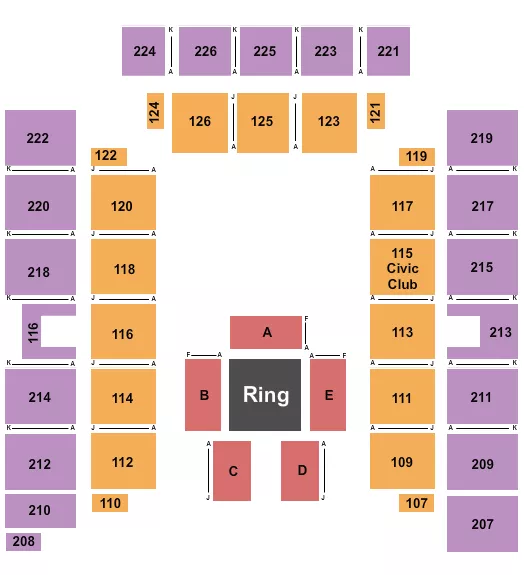 seating chart for Wicomico Civic Center - WWE NXT - eventticketscenter.com
