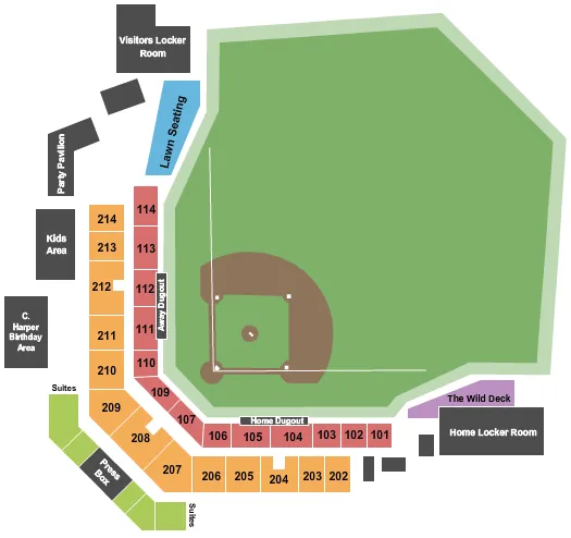 seating chart for Wild Things Park - Baseball - eventticketscenter.com