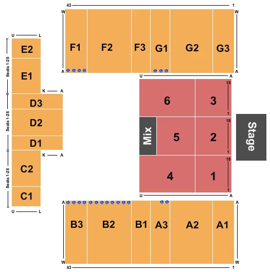 seating chart for Wildwoods Convention Center - Endstage 2 - eventticketscenter.com