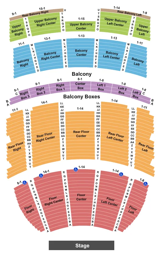 seating chart for Will Rogers Auditorium - End Stage No Pit - eventticketscenter.com