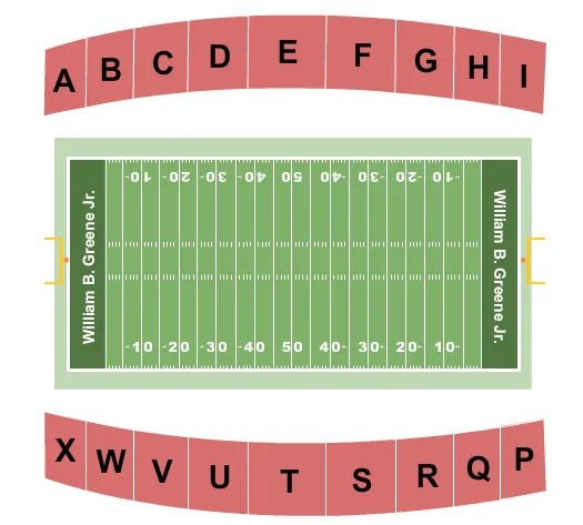 seating chart for William B. Greene Jr. Stadium - Football - eventticketscenter.com