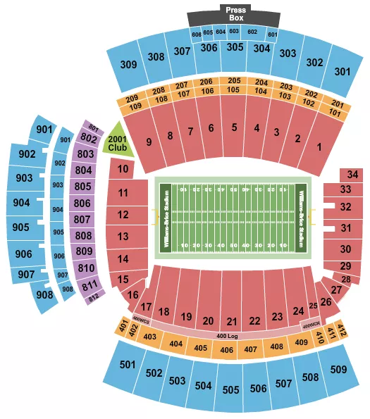 seating chart for Williams-Brice Stadium - Football - eventticketscenter.com